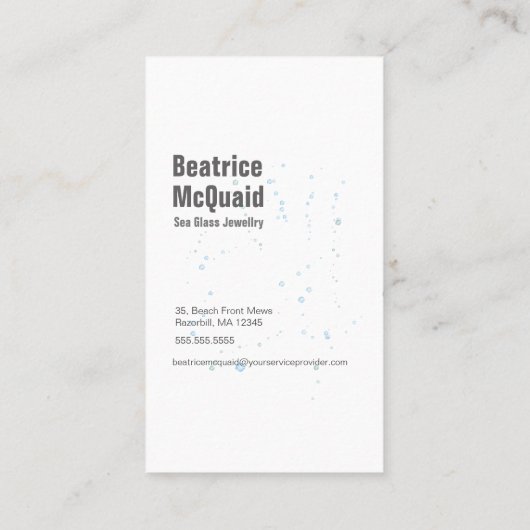 Waterverf Seahorse Nautical Visitekaartje (Achterkant)