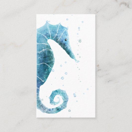 Waterverf Seahorse Nautical Visitekaartje (Voorkant)