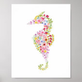 Waterverf Seahorse Nursery Poster (Voorkant)