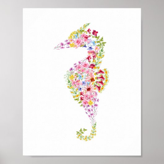 Waterverf Seahorse Nursery Poster (Voorkant)