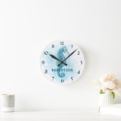 Waterverf Seahorse Ocean Beach Naam Ronde Klok (Huis)