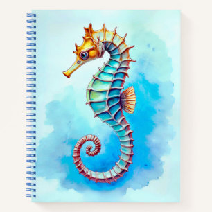 Waterverf Seahorse op Turquoise Journal Notitieboek