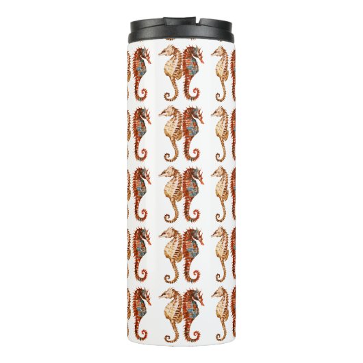 Waterverf Seahorse Patroon Thermosbeker (Achterkant)