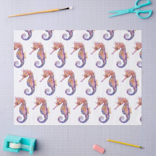 Waterverf Seahorse Pattern Decoupage Tissuepapier (Craft)