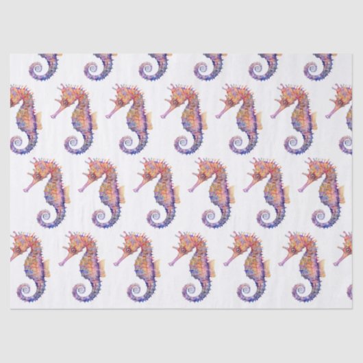 Waterverf Seahorse Pattern Decoupage Tissuepapier (Voorkant)