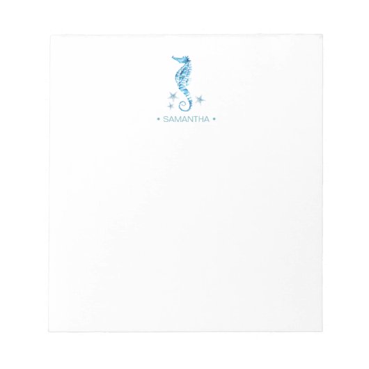 Waterverf Seahorse Personalized Stationery Notitieblok (Voorkant)