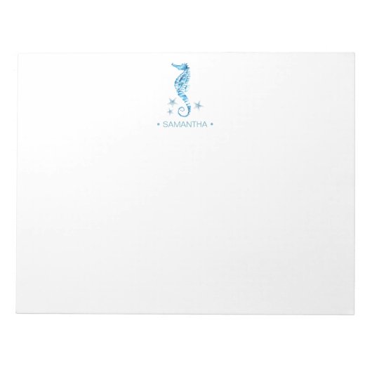Waterverf Seahorse Personalized Stationery Notitieblok (Voorkant)