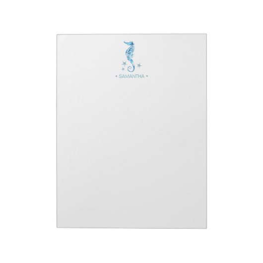 Waterverf Seahorse Personalized Stationery Notitieblok (Linkerzijde)