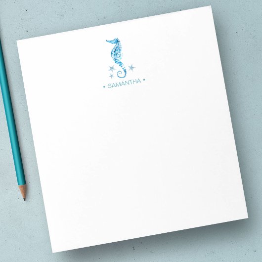 Waterverf Seahorse Personalized Stationery Notitieblok