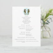 Waterverf Seahorse Wedding Programma Programmakaart (Staand voorkant)