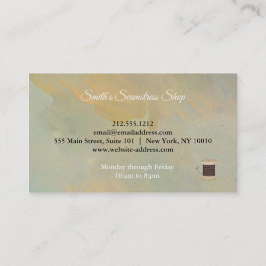  Waterverf Seamstress Visitekaartje (Achterkant)