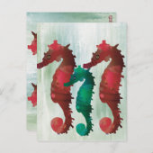 Waterverf Seapaarden Nautisch Briefkaart (Voorkant / Achterkant)