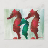 Waterverf Seapaarden Nautisch Briefkaart (Achterkant)