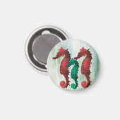 Waterverf Seapaarden Nautisch Magneet (Voorkant / Achterkant)