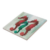 Waterverf Seapaarden Nautisch Tegeltje (Zijkant)