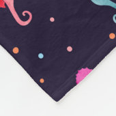 Waterverf Seapaarden op Navy Blue Pattern Fleece Deken (Hoek)