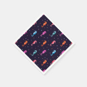 Waterverf Seapaarden op Navy Blue Pattern Servet (Hoek)