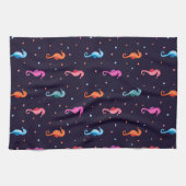 Waterverf Seapaarden op Navy Blue Pattern Theedoek (Horizontaal)