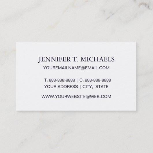 Waterverf Seapaarden op Navy Blue Pattern Visitekaartje (Achterkant)