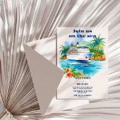 Waterverf Seascape Beach Cruise Palm bruiloft Kaart