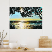 Waterverf Seascape Sunrise Poster (Keuken)