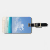 Waterverf Seascape Waves Sky Clouds Sjabloon Bagagelabel (Voorkant horizontaal)