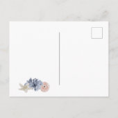 Waterverf Seashell Beach Bruiloft Save The Date Briefkaart (Achterkant)