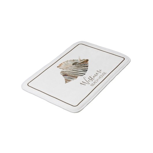 Waterverf Seashell Beach House Badmat (Gekanteld)