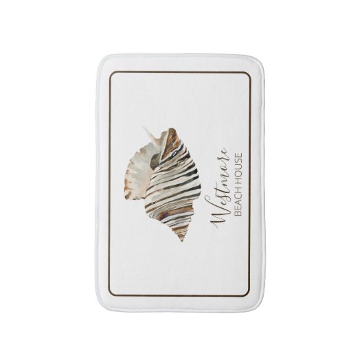 Waterverf Seashell Beach House Badmat (Voorkant Verticaal)