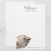 Waterverf Seashell Beach House Briefpapier (Voorkant / Achterkant)
