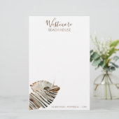 Waterverf Seashell Beach House Briefpapier (Staand voorkant)