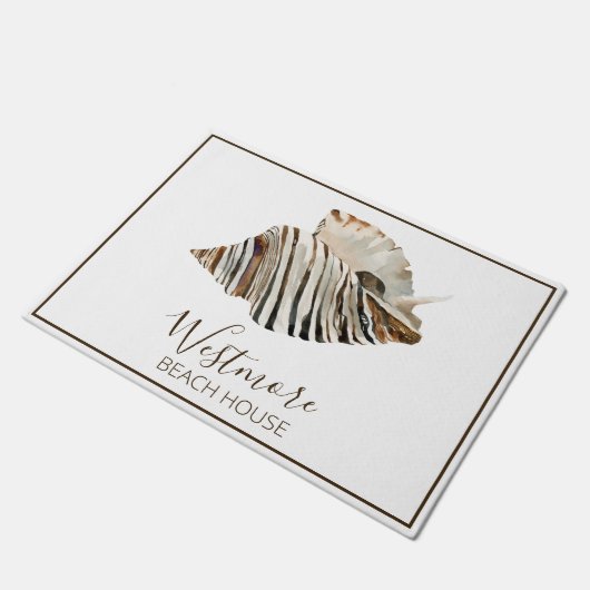 Waterverf Seashell Beach House Deurmat (Schuin)