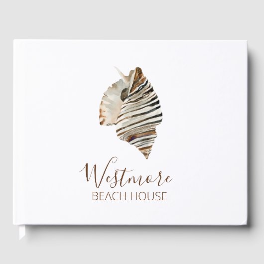 Waterverf Seashell Beach House Gastenboek (Voorkant)