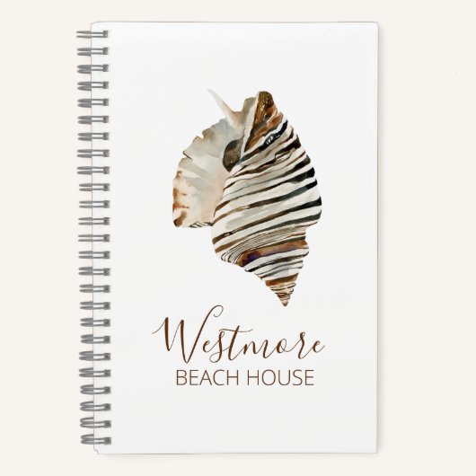 Waterverf Seashell Beach House Notitieboek (Voorkant)
