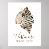 Waterverf Seashell Beach House Poster (Voorkant)