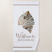 Waterverf Seashell Beach House Strandlaken (Voorkant)