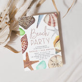 Waterverf Seashell Beach Party Housewarming Kaart