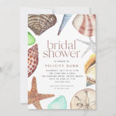 Waterverf Seashell Beach Vrijgezellenfeest Kaart (Voorkant)
