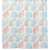 Waterverf Seashell Douchegordijn (Voorkant)