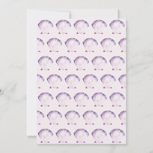Waterverf Seashell en Mermaid-geïnspireerde bruilo Kaart (Achterkant)