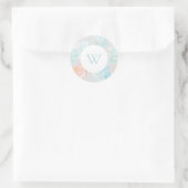Waterverf Seashell Monogram Classic Round Sticker (Tas)