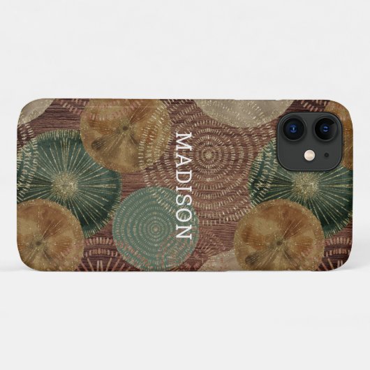 Waterverf Seashell Nautical Wooden gepersonaliseer Case-Mate iPhone Case (Achterkant (horizontaal))