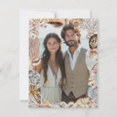 Waterverf Seashell Neutral Beach Wedding Save The Date (Achterkant)