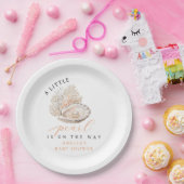 Waterverf Seashell Pearl Baby shower Papieren Bordje (Feest)
