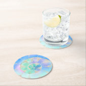 Waterverf seashell ronde kartonnen onderzetter (Insitu)