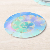 Waterverf seashell ronde kartonnen onderzetter (Gebogen)