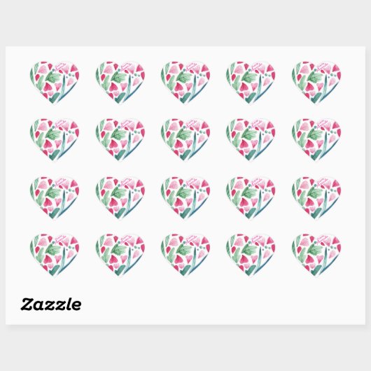 Waterverf Seashell Roze Hart Sticker (Vel)