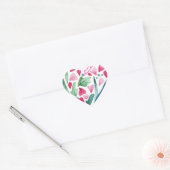 Waterverf Seashell Roze Hart Sticker (Envelop)