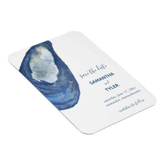 Waterverf Seashell Save the Date Magnet Magneet (Rechterzijde)