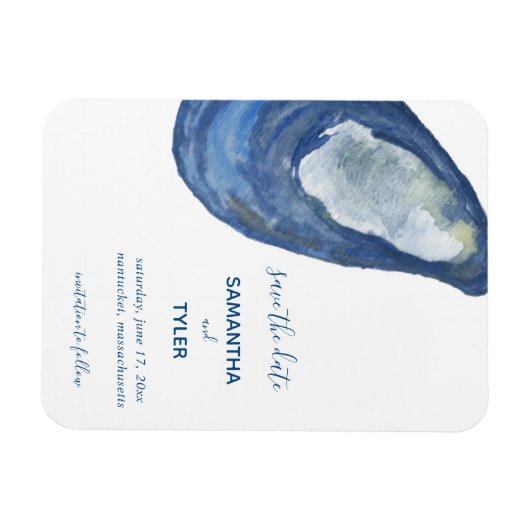 Waterverf Seashell Save the Date Magnet Magneet (Horizontaal)